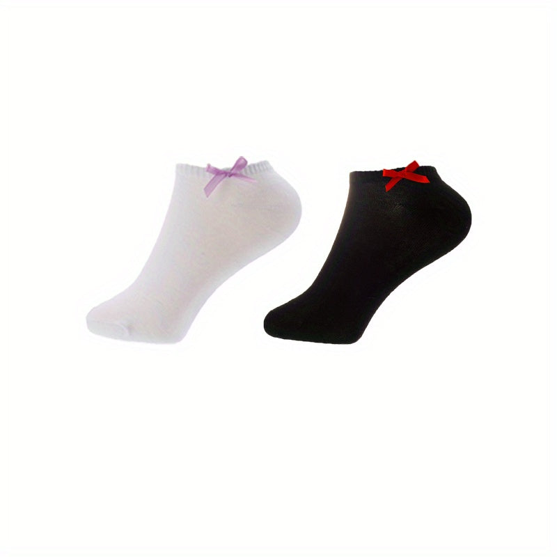10 Pairs Bow Tie Socks Soft Lightweight Ankle Socks Women's Stockings