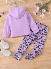 Toddler Girl's Pullover Hoodie & Jogger Pants Set