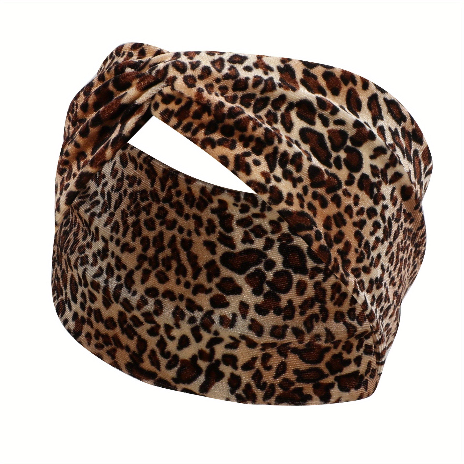 Leopard Print Wide Brim Headband Plus Velvet Hair Band