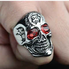 Vintage Skull Head Ring Cracked Ghost Head Rock Men's Ring Size 7 14