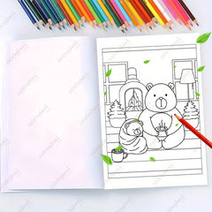 LZX Upgraded Deluxe Thick Paper 22pg 29 COZY ROUTINE Drawing Coloring Book