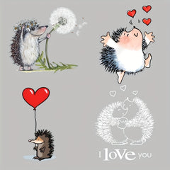 Hedgehog Dandelion DIY Iron on Heat Transfer Sticker Patch