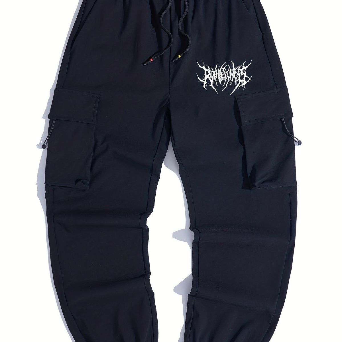 Stylish Letter Print Casual Cotton Mid Stretch Cargo Pants Men s Joggers