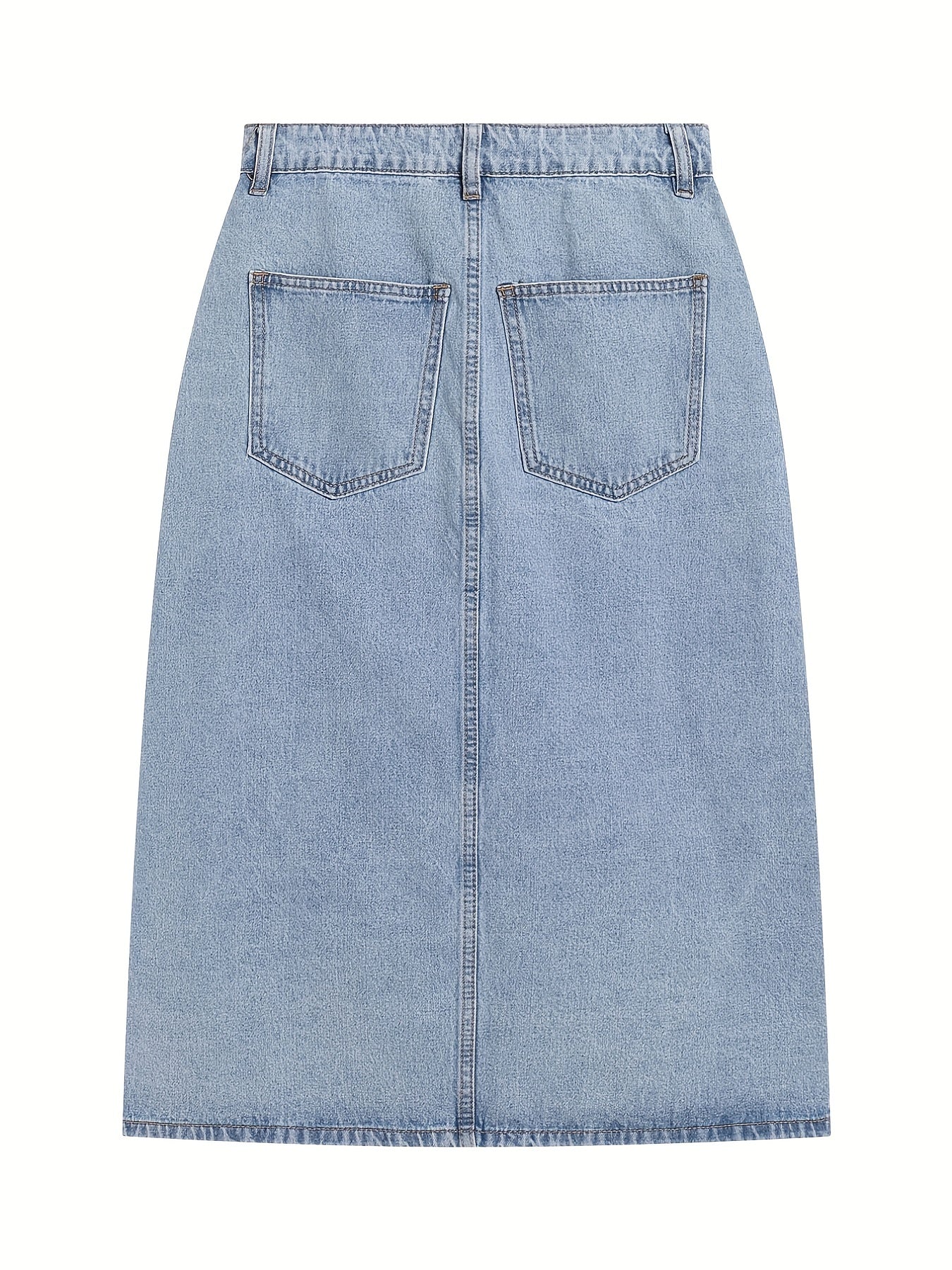 Button Denim Skirt High Waist Casual Split Skirt Women's Denim Clothes