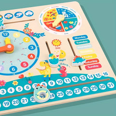 Calendar Clock Puzzle Board Kids Learning Time Cognition Toy