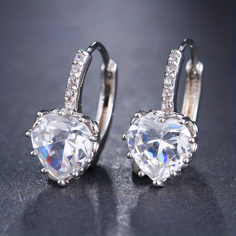 EMMAYA Golden Double Head Earrings CZ Rhinestone Jewelry
