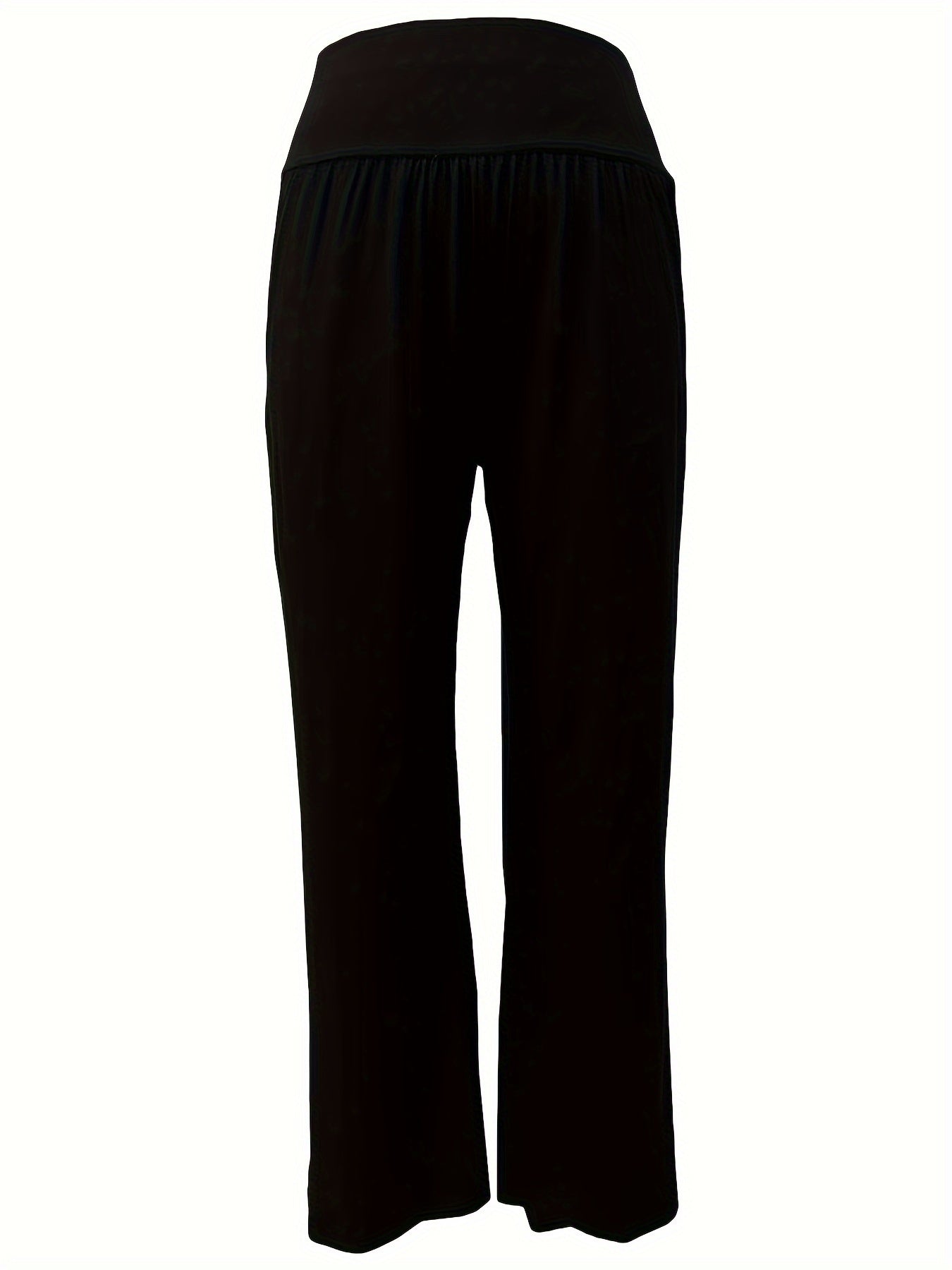 Women's Plus Solid Wide Leg Trousers With Pockets