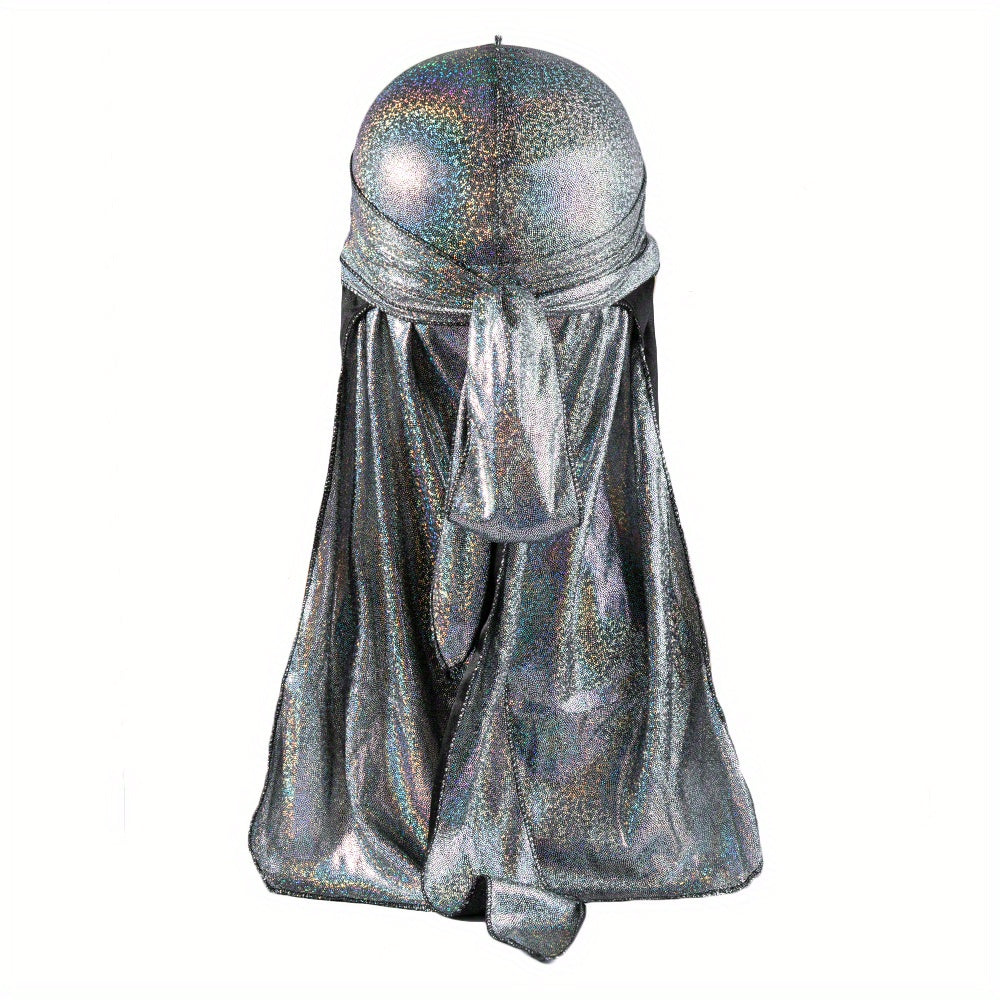 Metallic Silky Durag Spinning Waves Extra Long Tie