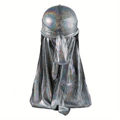 Metallic Silky Durag Spinning Waves Extra Long Tie