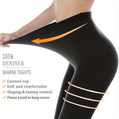 Solid Elastic Tights Opaque High Waist Slim Leggings Women's Stockings