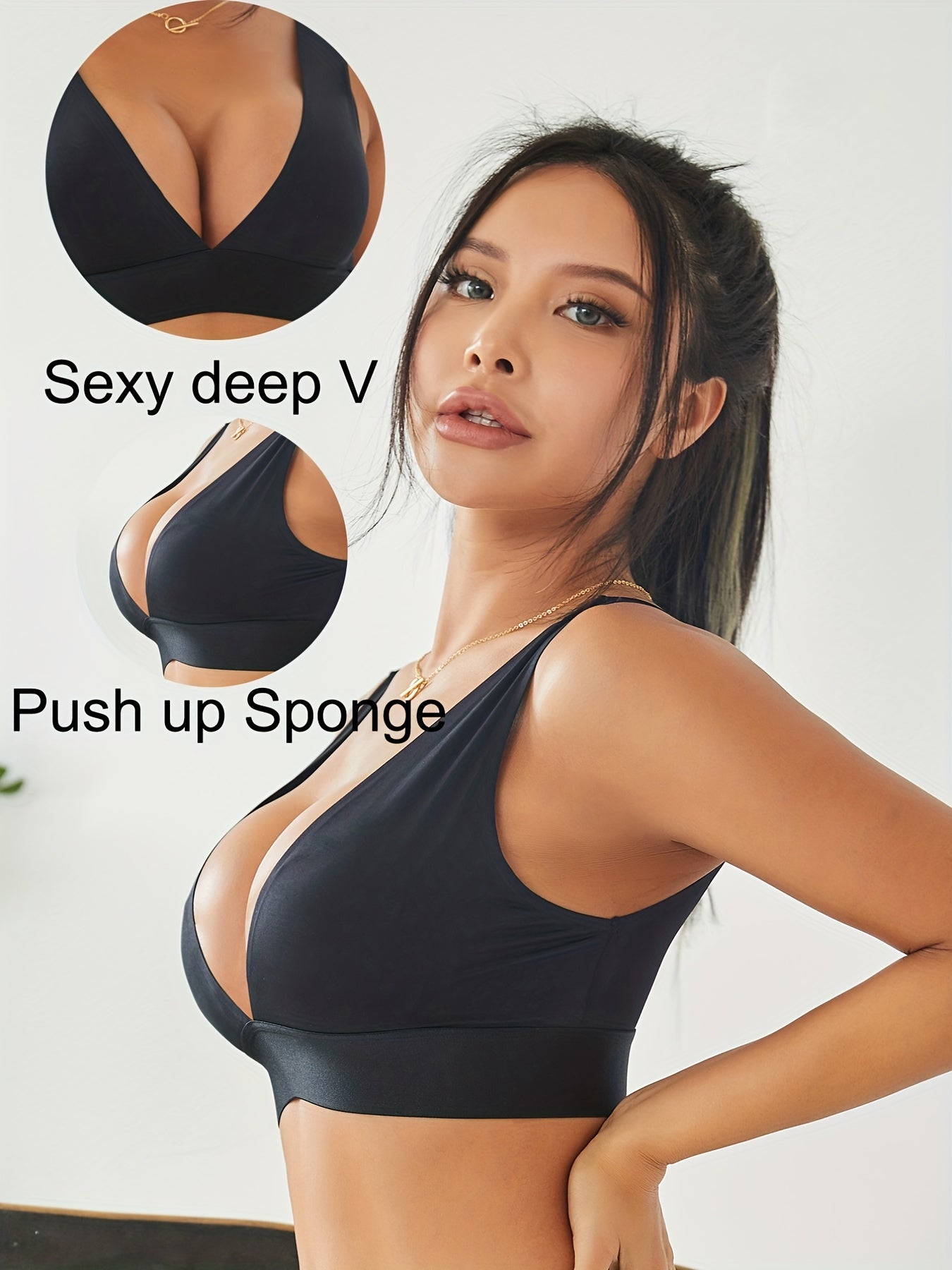 Padded Sports Bra Seamless Push Up Wireless Bralette