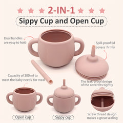 Double Handle Baby Water Cup Straw Cup Leak Proof Anti Choking