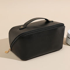 Large Capacity Portable Faux Leather Cosmetic Bag