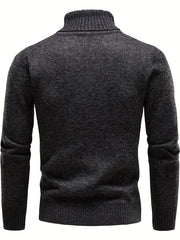 Men's Turtleneck Knit Sweater Slim Fit Pullover for Fall & Winter