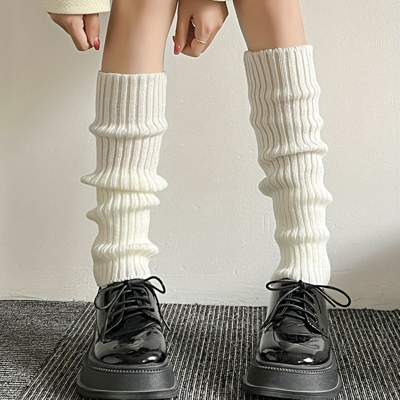 Y2K Rib Knit Leg Warmers - 2pcs