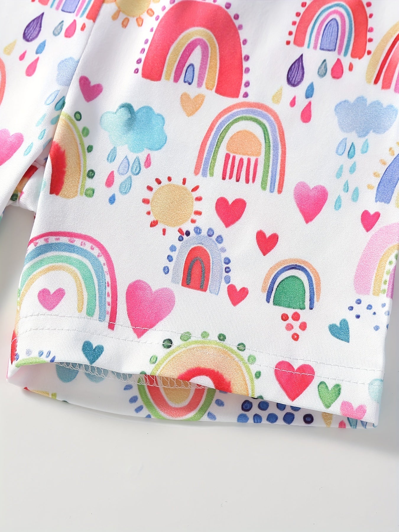 Rainbow Clouds Print Girls Bike Shorts Under Shorts Casual Outwear