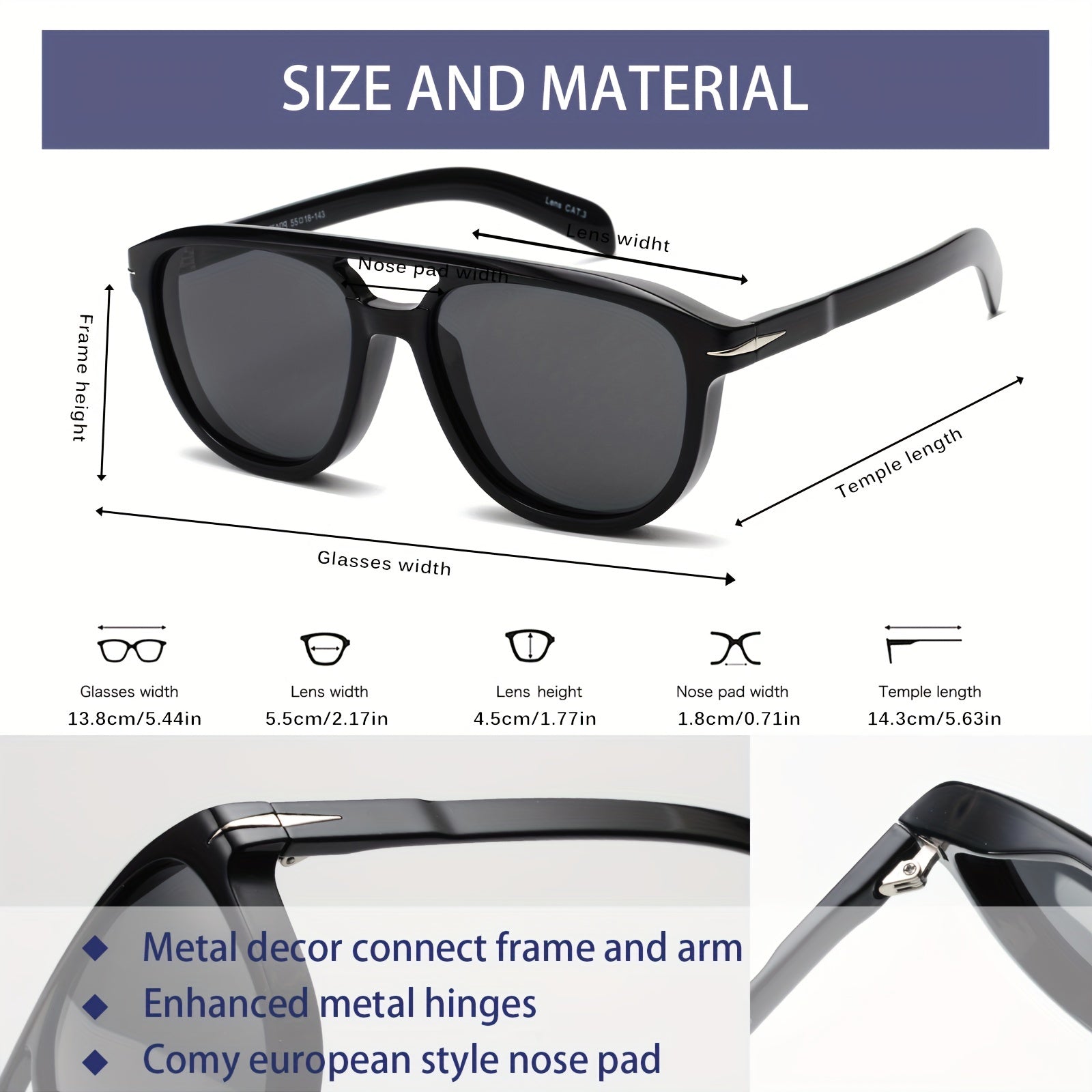 OUWEN Classic Polarized Aviator Sunglasses Vintage Shades Sun Glasses