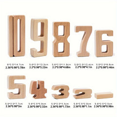 Wood Number Blocks 1-10 Math Learning Toy - Holiday Gift
