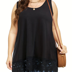  Lace Trim Tank Top - High Stretch