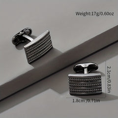 Striped Men's Cufflinks French Business Shirt Sleeve Studs