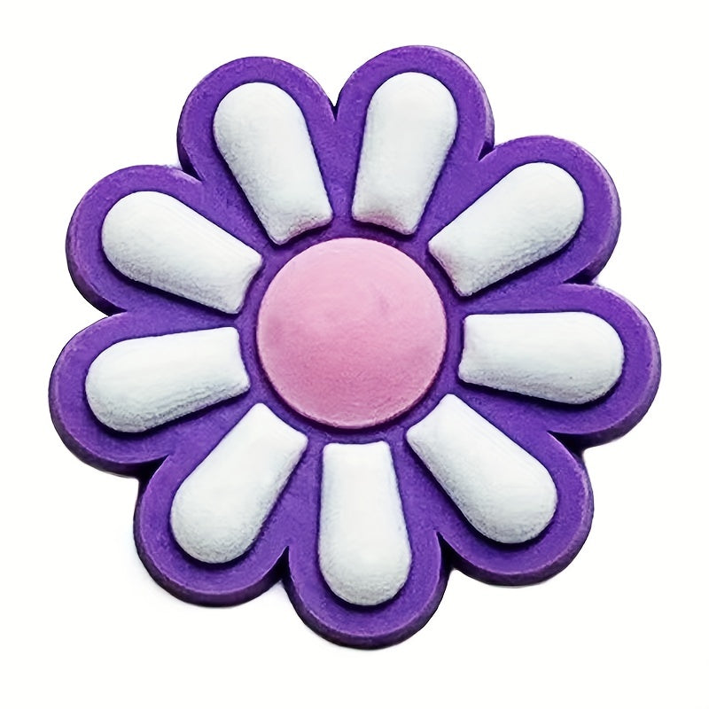 16pcs Pink Daisy Flower Shoe Charms Clogs Sandals Unisex Kids