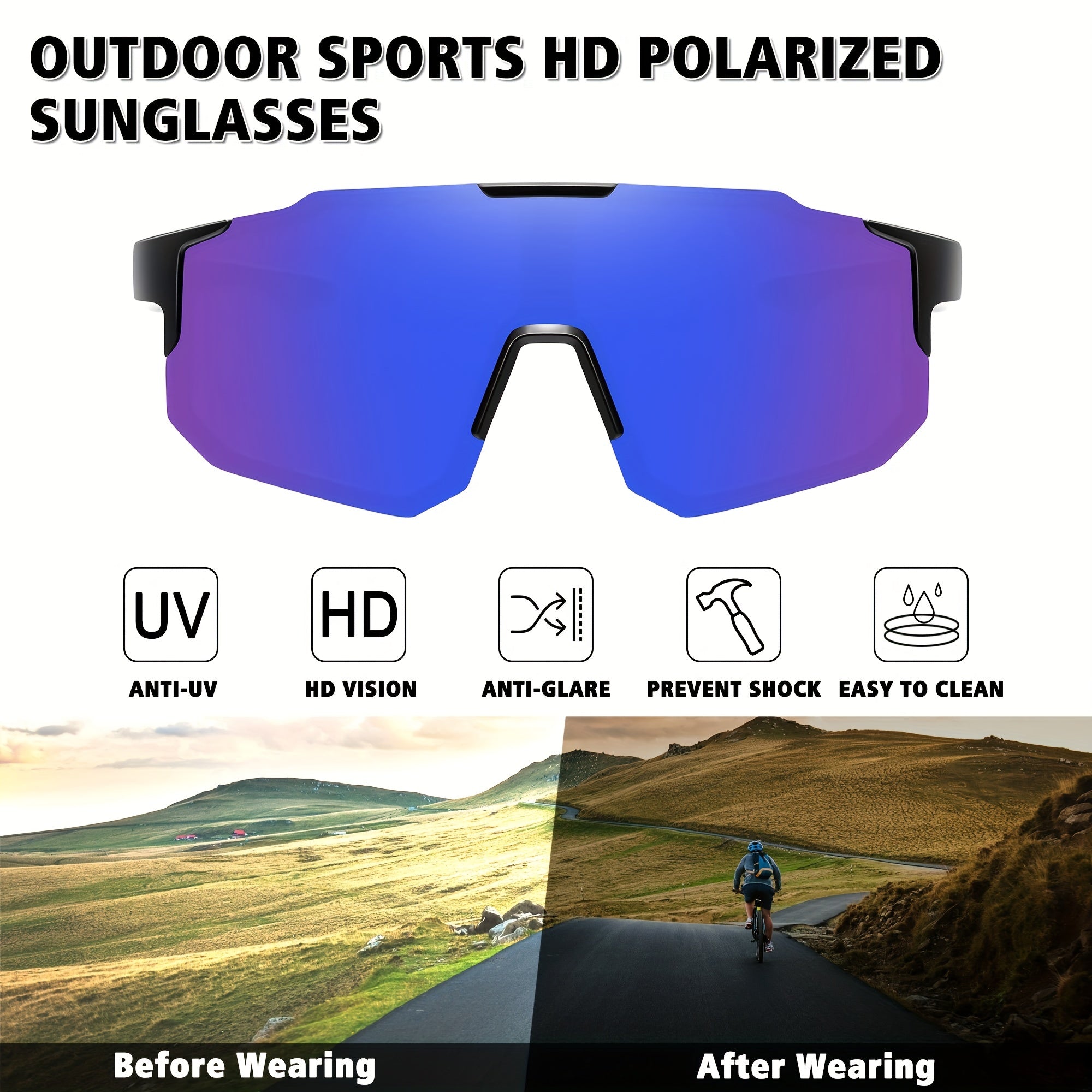 Ink Polarized Sunglasses Unisex Cycling Glasses with Packing