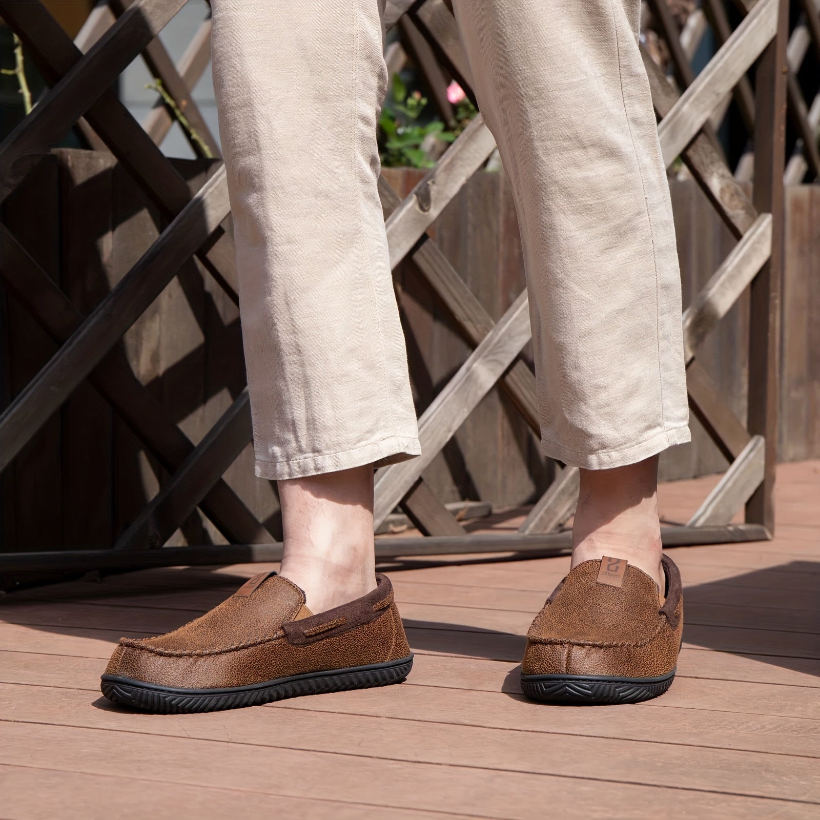 Men's Casual No Tie Lightweight Slip On House Shoes