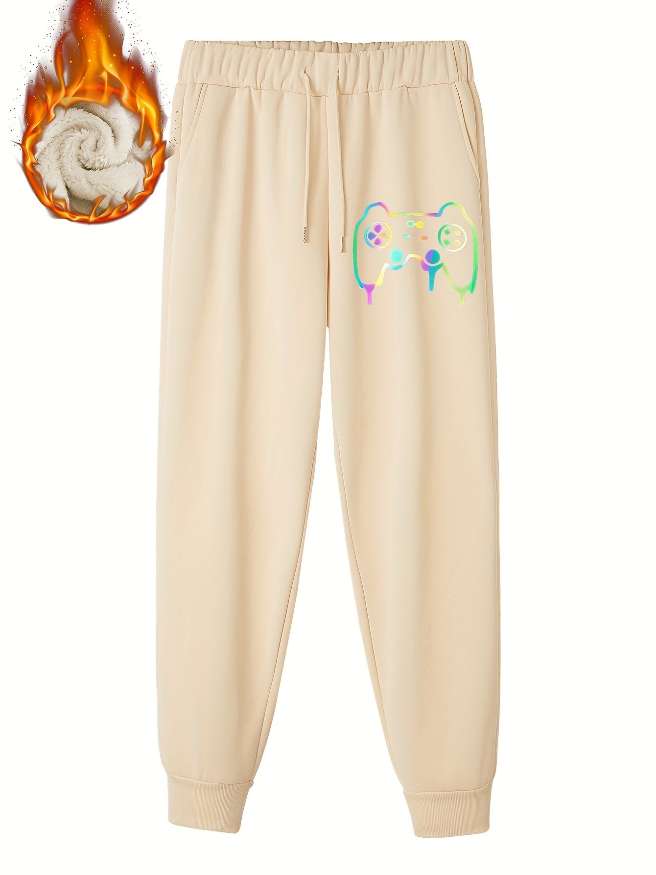 Women's Plus Size Game Machine Print Fleece Joggers
