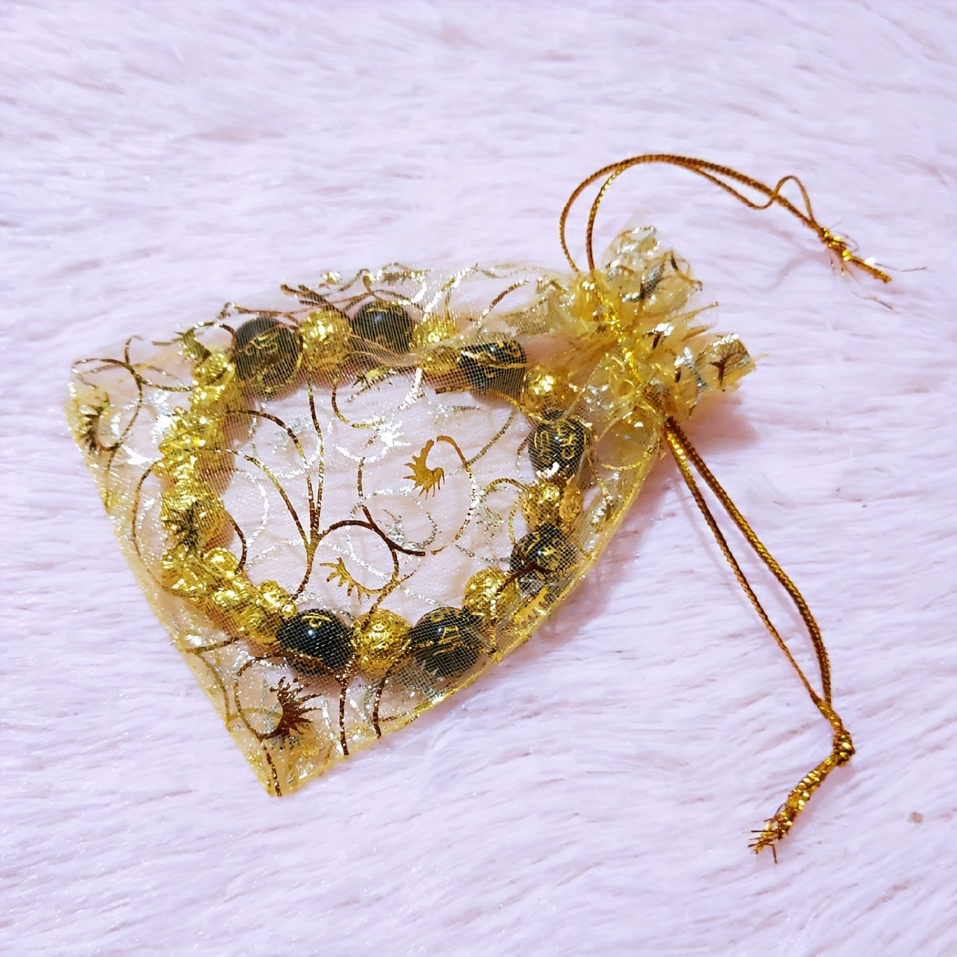 Stylish Organza Drawstring Bags for Jewelry Party Festive Cosmetics and Candy