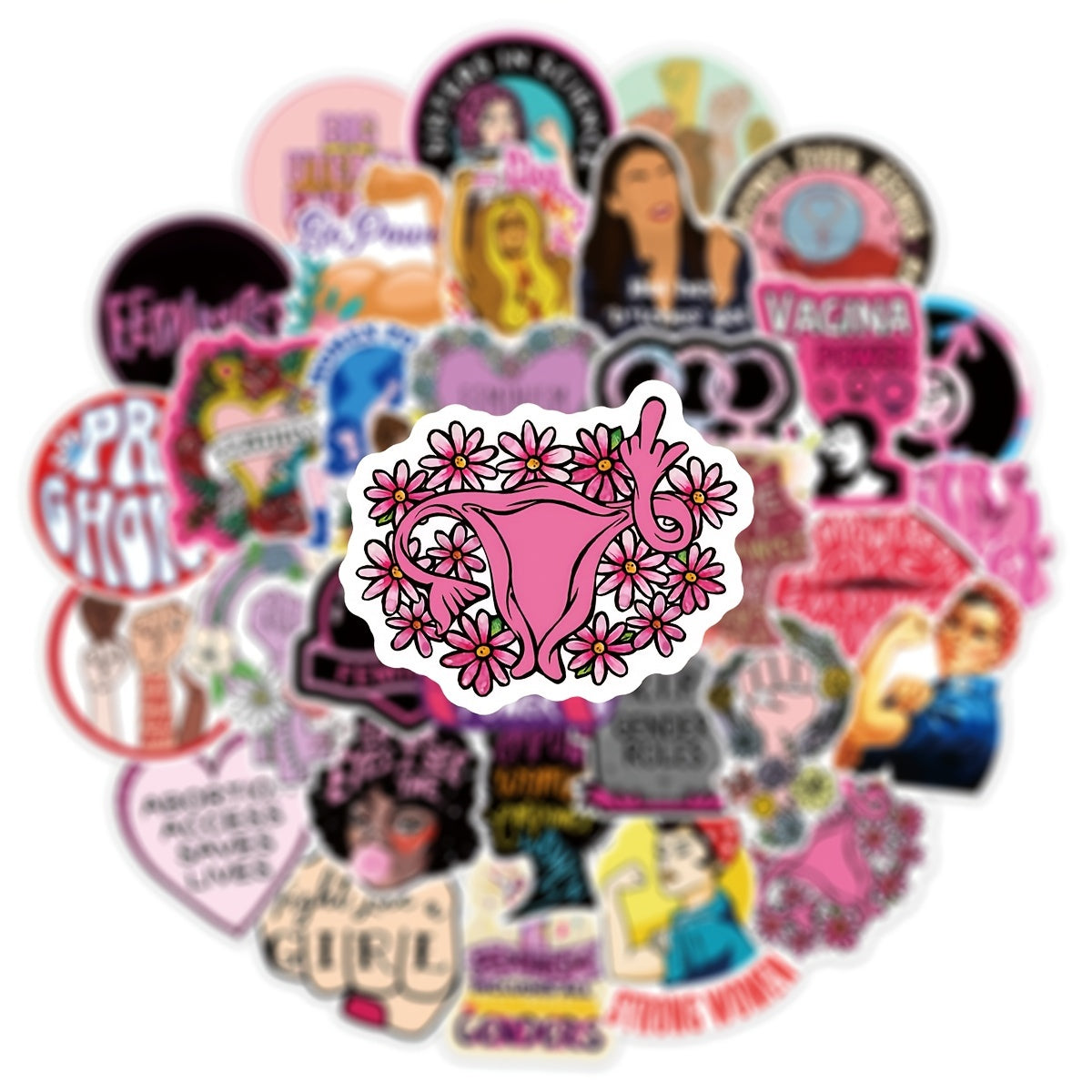 Feminist Anti-Fall Waterproof Stickers - DIY Creative Toys