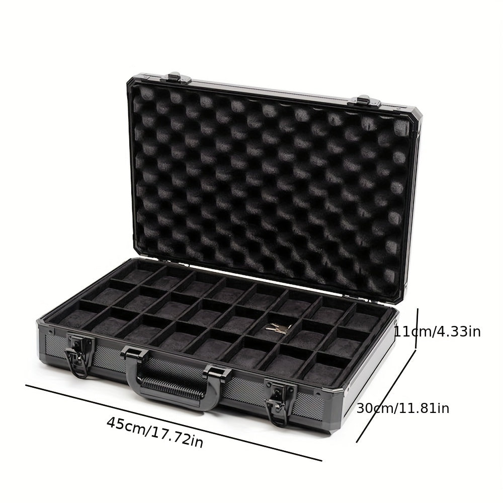 Aluminum Alloy 24-Digit Watch Case Carbon Fiber Box Display