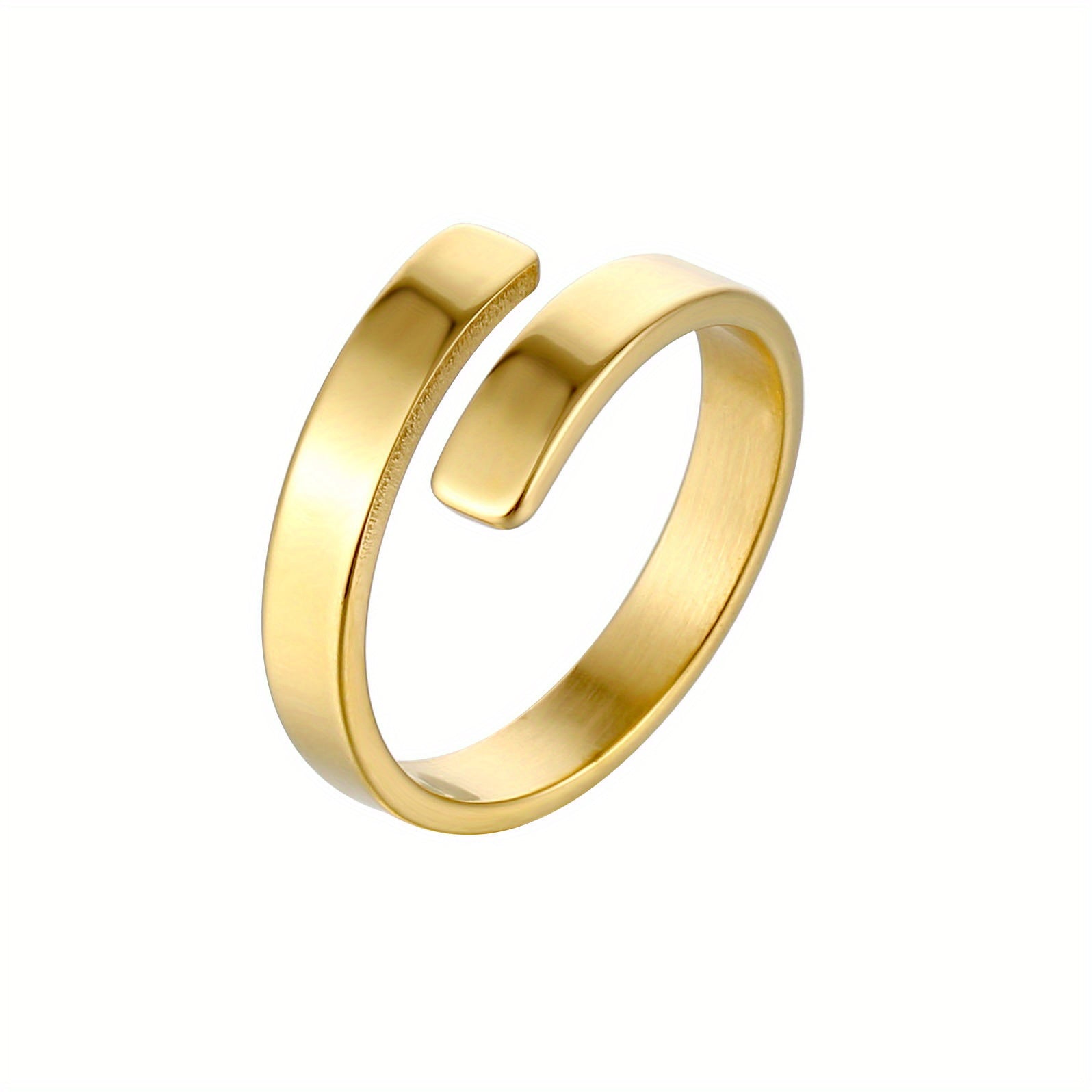 Personalized Engraved Name Ring Stainless Steel Adjustable Finger Ring
