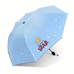 8 Ribs Star Print Umbrella Sunshade Manual Umbrella