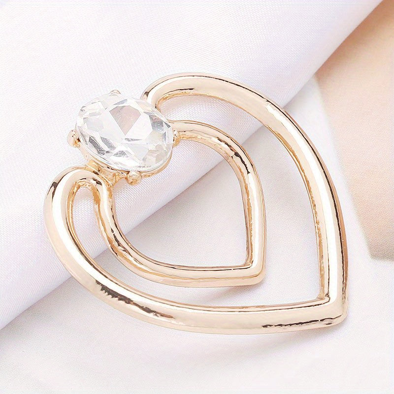 Heart Shape Scarf Buckle Faux Pearls Clothings Accessories