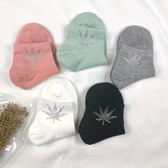 Sparkling Rhinestone Short Socks for Women