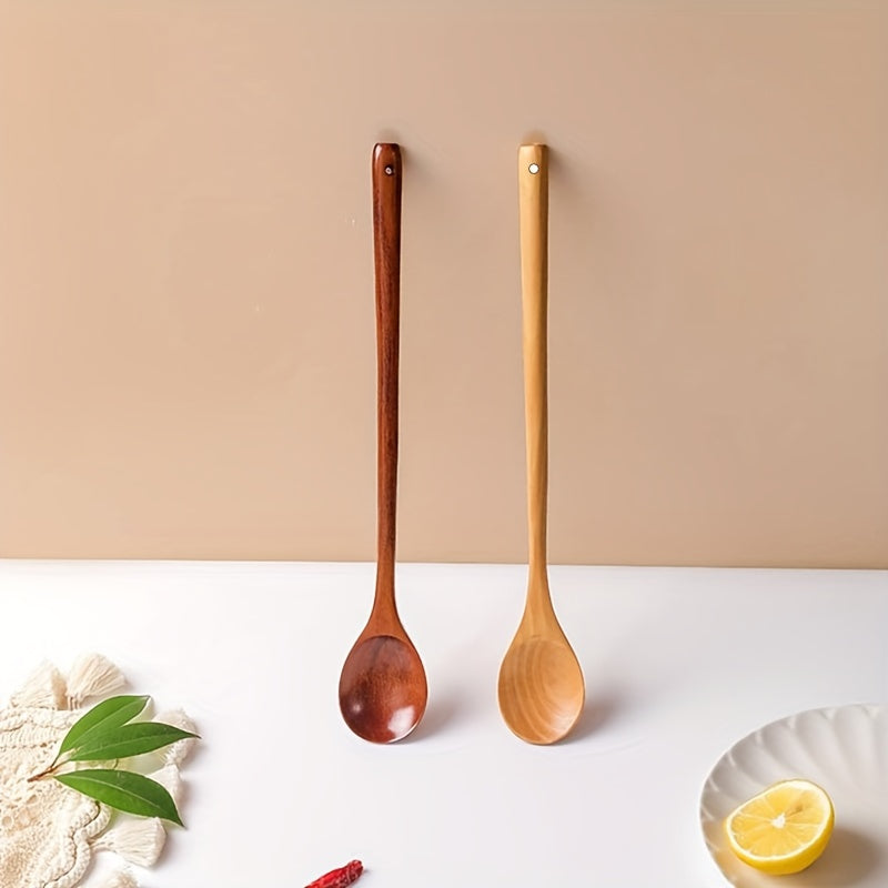 1pc Wooden Mixing Spoon Salad Servers Cooking Spoons Wood Kitchen Utensils