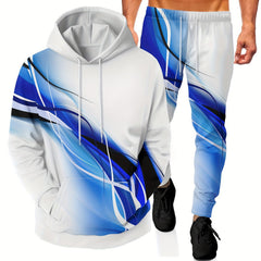 Men's Tie Dye Hoodie & Sweatpants Set for Autumn Winter