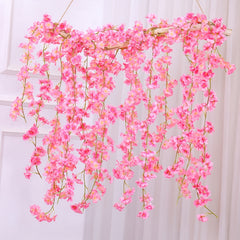 Artificial Cherry Rattan Decorative Flower Vine 70in 135pcs Flower