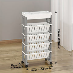 1pc Movable Bookshelf Desk Side Bookshelf Office Storage Rack