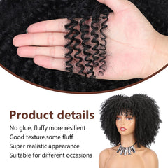 35 56 Cm Kinky Curly Wigs For Women Afro Bomb Curly Wigs With Bangs