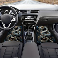 4pcs Dragon Pattern Car Floor Mats Water Absorbent Non-slip Stain Resistant Mats