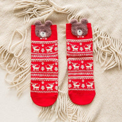 4 Pairs Christmas Print Socks Comfy Mid Tube Stockings Women's Hosiery