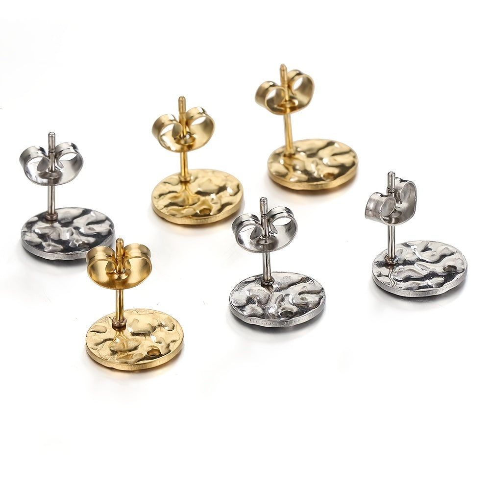 10pcs Stainless Steel Ear Stud Earring Back Set DIY Earring Making