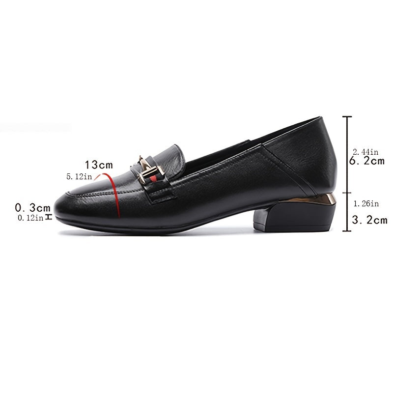 Women's Metal Decor Loafers Low Heeled Slip On Shoes