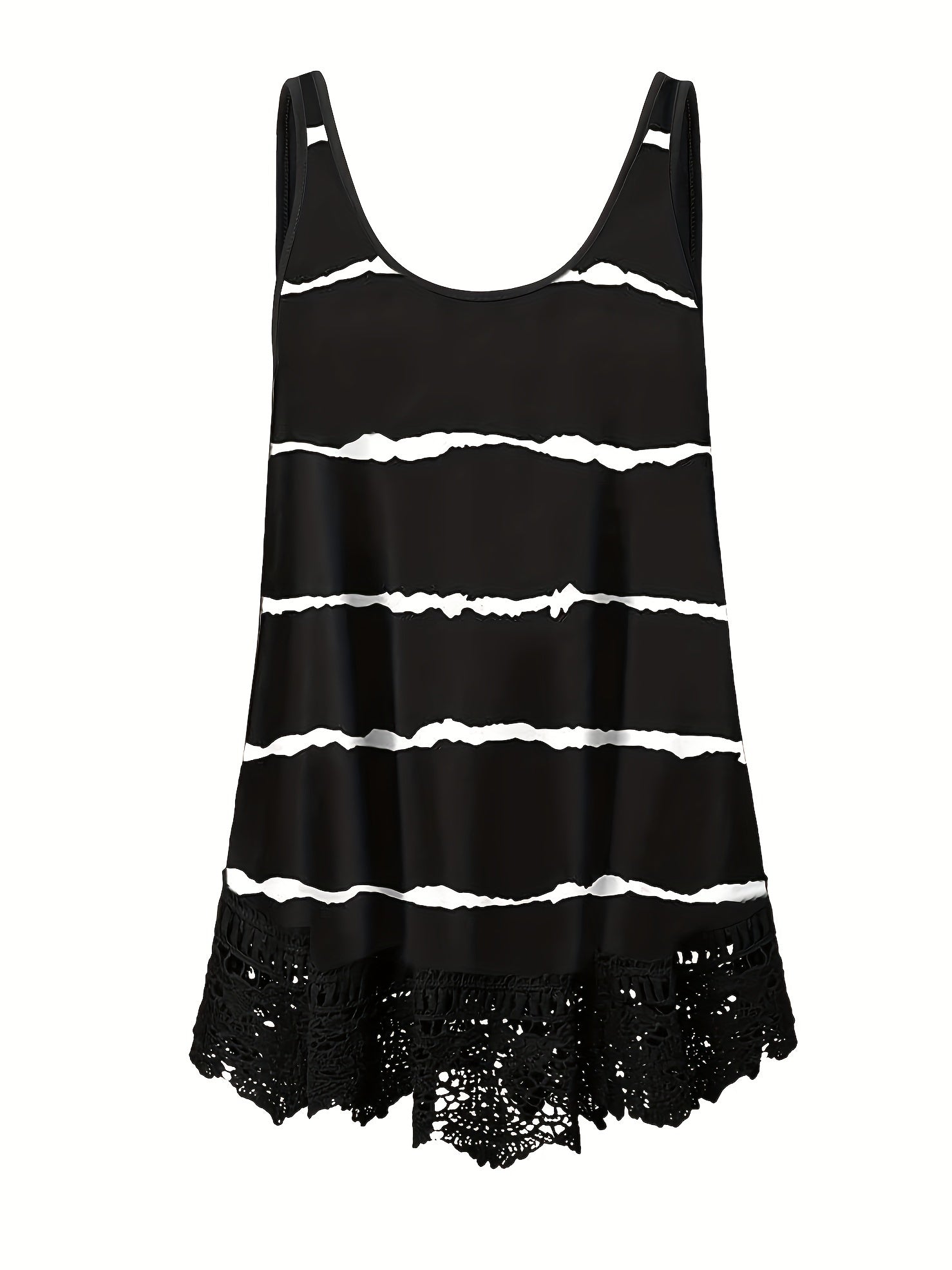  Rose Print Lace Tank Top Women's Sleeveless Casual Top