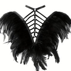 Feather Strappy Chest Harness Gothic Hollow Out Cage Body Suspenders