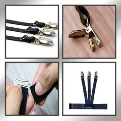 2pcs Shirt Clip Leg Style Garter Belt Anti Wrinkle Anti Slip Circular