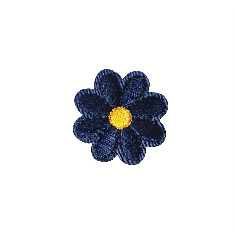 36pcs Flower Pattern Iron On Patches Embroidered Applique Repair Patch
