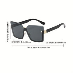 Square One piece Sunglasses For Women Men Oversized Gradient Rimless Glasses