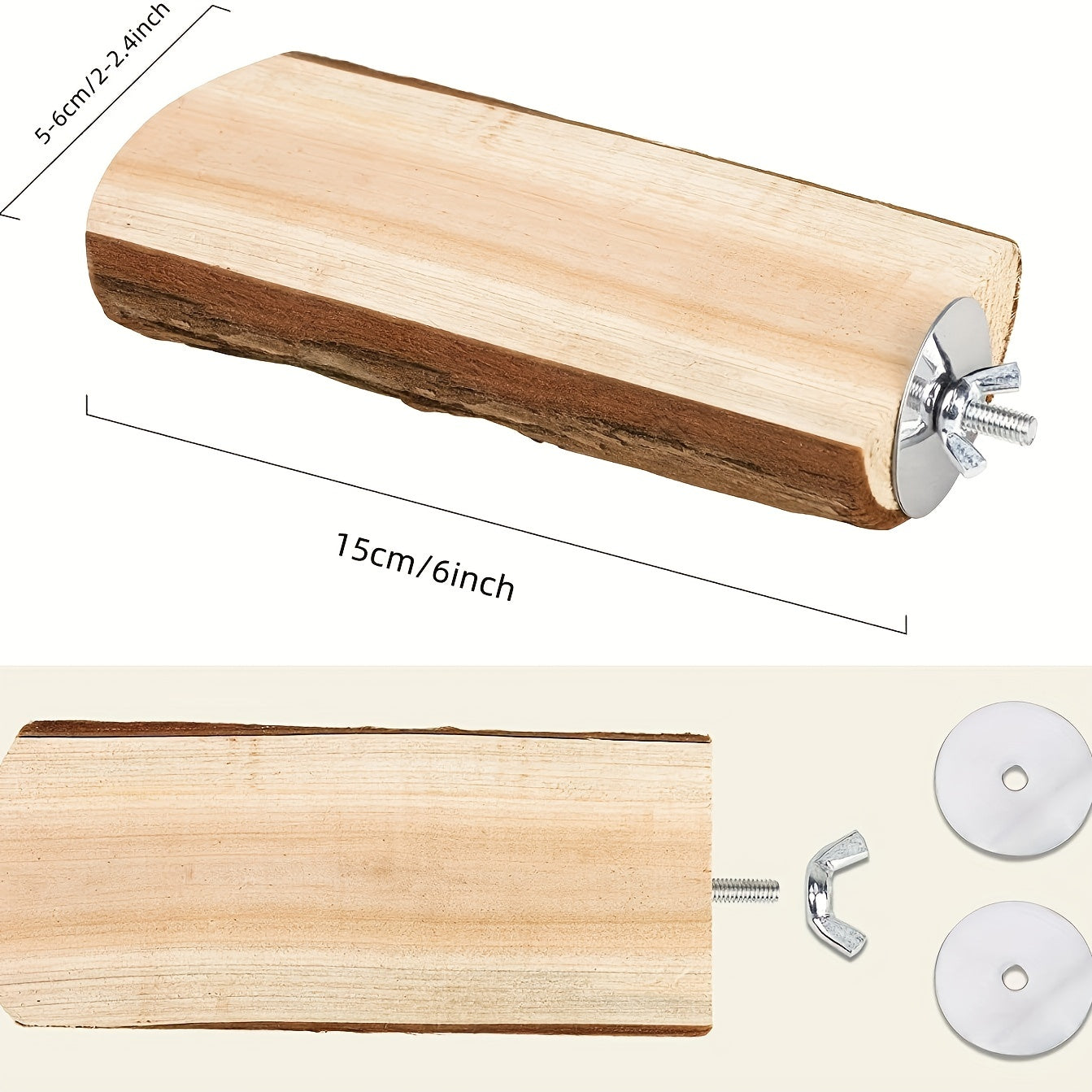 2 Pack Wooden Platform Cage Perches for Birds